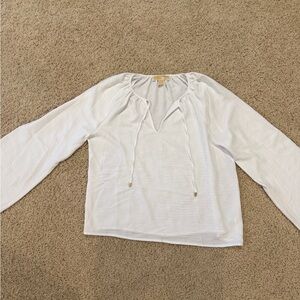 Michael Kors White Blouse with Tie Neck